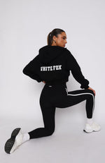 Stepping Out Cropped Hoodie Black