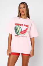 Euro Vacay Oversized Tee Pink