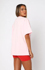 Euro Vacay Oversized Tee Pink