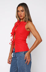 Hello Goodbye Top Red