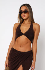 Te Amo Halter Top Chocolate