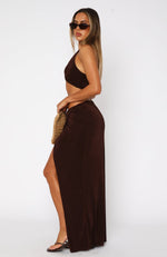 Te Amo Maxi Skirt Chocolate