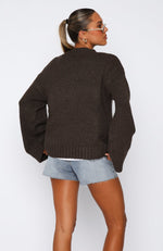 Winter's Chill Knit Sweater Chocolate