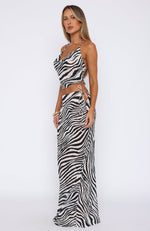 Luminous Maxi Skirt Zebra