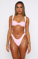 Elouera Bikini Top Pink/White