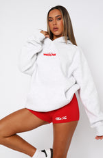 With Love In The Moment Oversized Hoodie Grey Marle