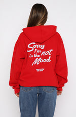 Not In The Mood Oversized Hoodie Cherry
