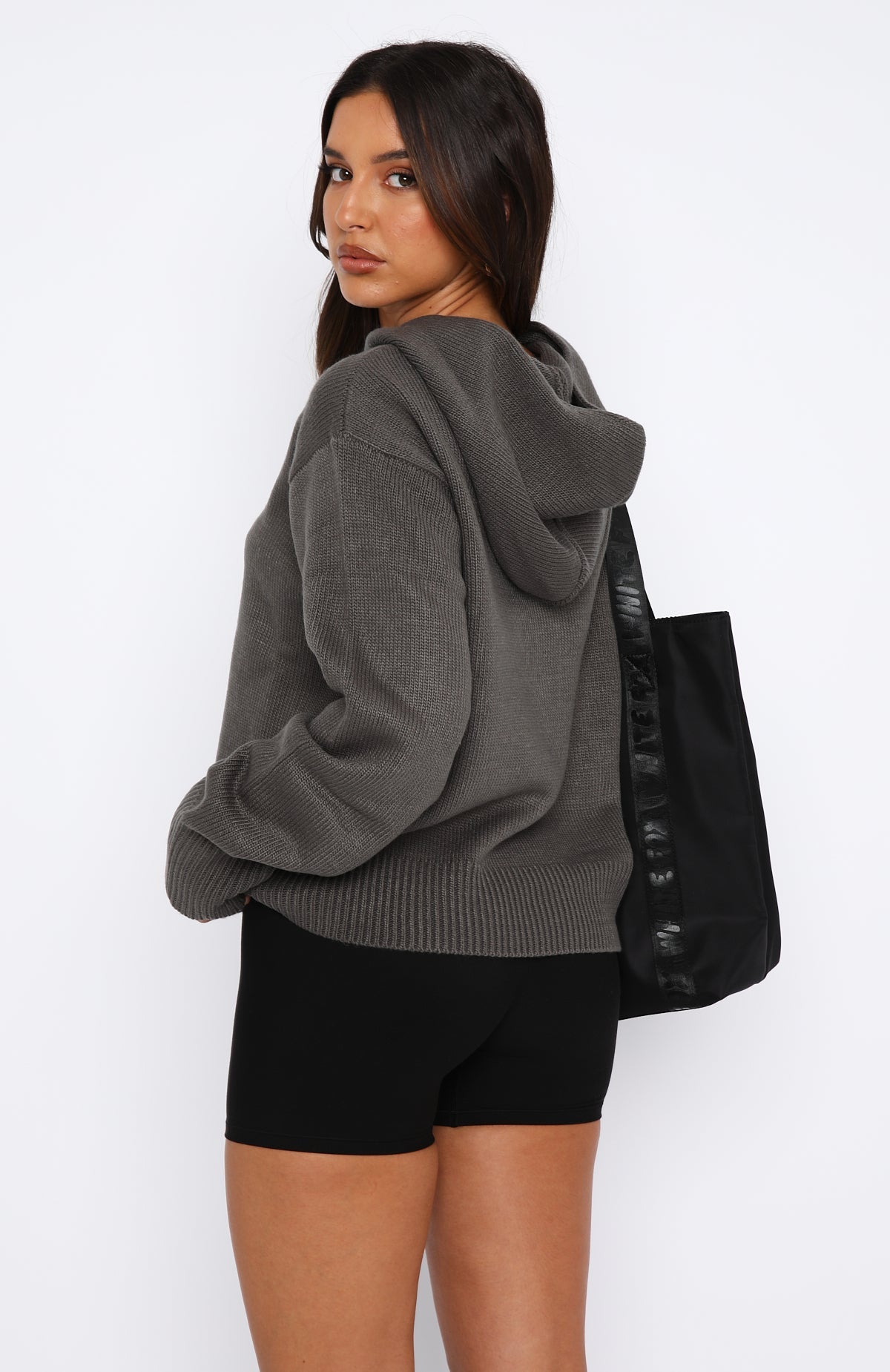 It's Cool Knit Hoodie Charcoal | White Fox Boutique UK