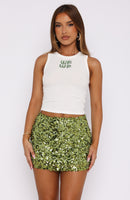 Stepping Out In Style Sequin Mini Skirt Kiwi