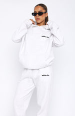 White Fox World Oversized Hoodie Grey Marle