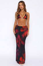 Luminous Maxi Skirt Sangria Floral