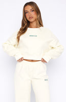 Trading Places Cropped Sweater Cream