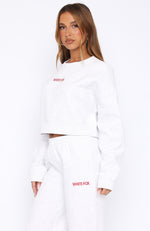 Trading Places Cropped Sweater Grey Marle