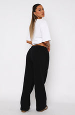 Stick With Me Wide Leg Sweatpants Black