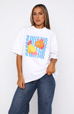 Oh So Sweet Oversized Tee White/Blue