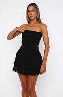 Seeking You Strapless Mini Dress Black