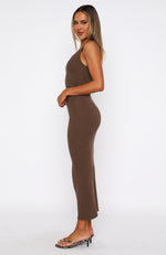 Told You So Ribbed Midi Dress Espresso