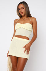 Too Busy To Care Mini Skirt Lemon