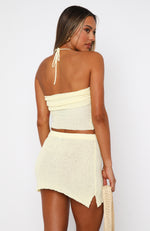 Too Busy To Care Mini Skirt Lemon