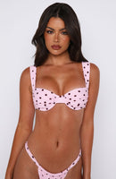 Balia Bikini Top Pink Polka Dot