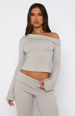 So Little Time Long Sleeve Top Grey Marle