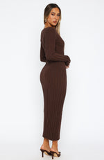 A New Direction Long Sleeve Maxi Dress Espresso