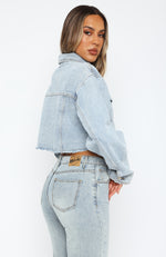 Lightspeed Cropped Denim Jacket Light Blue Wash