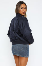 Walk On Out Bomber Jacket Navy