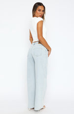 Call You Mine Mid Rise Wide Leg Jeans Light Blue