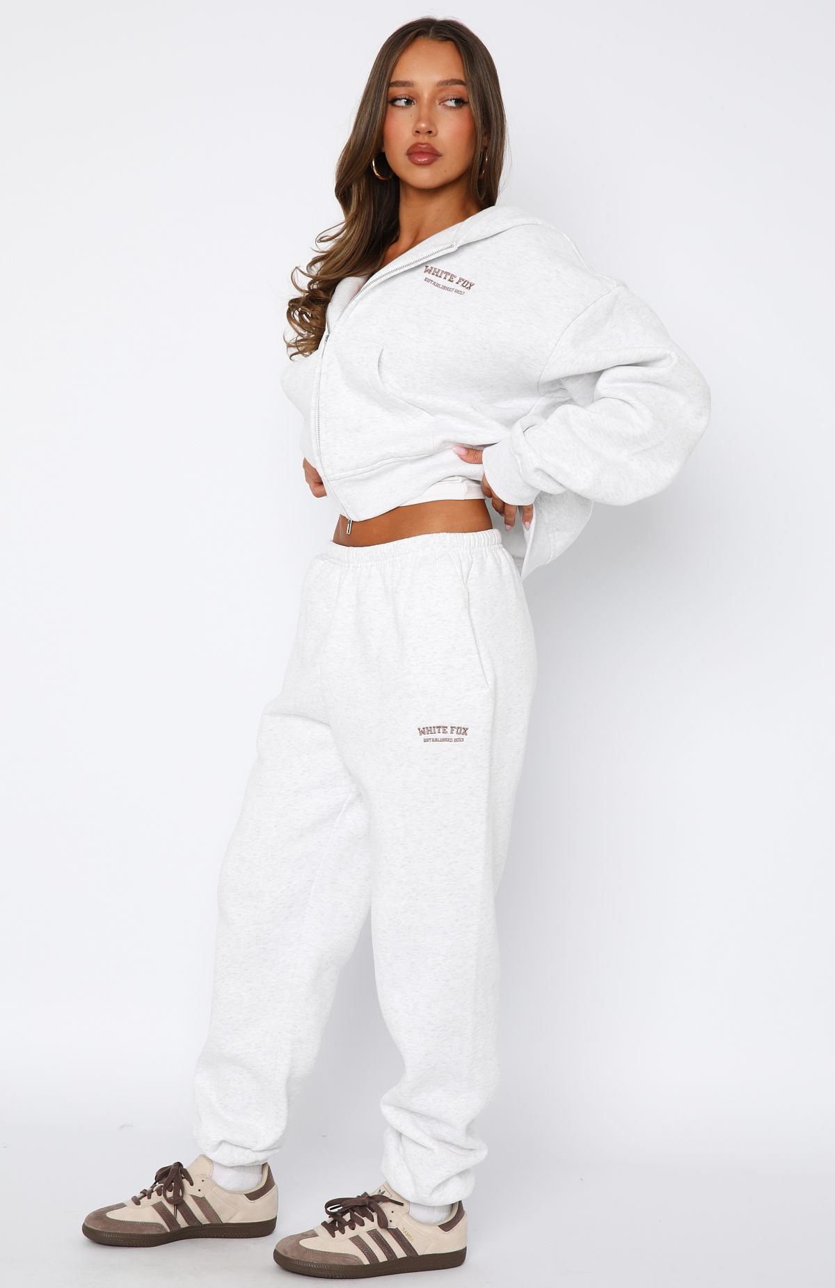 Can't Miss It Sweatpants Grey Marle/Rose Gold | White Fox Boutique UK