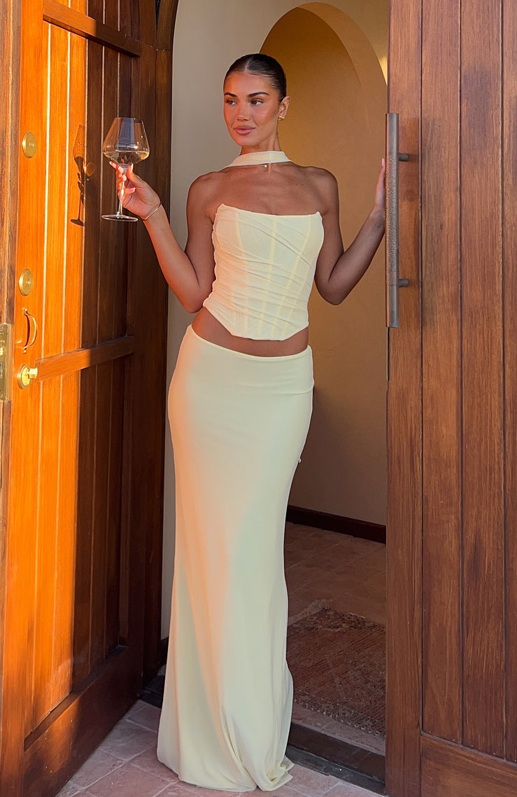 Lovers Lane Strapless Bustier Lemon | White Fox Boutique UK