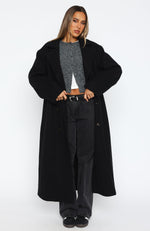 Modern Edge Oversized Coat Black