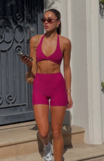 Endurance Scrunch High Waisted Shorts Berry