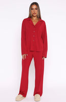 Pillow Talk Long Sleeve Pyjama Set Red