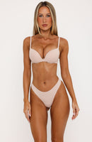 Broken Record Push Up Bra Set Nude