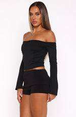 Garden Party Long Sleeve Top Black