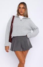 Cosy Embrace Knit Sweater Grey Marle
