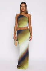 Sweet Salutations Maxi Skirt Olive Grove