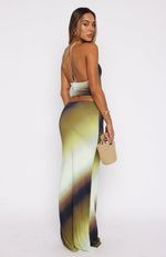 Sweet Salutations Maxi Skirt Olive Grove