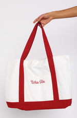 On The Move Tote Bag White/Red