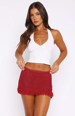 Cha Cha Knit Mini Skirt Raspberry