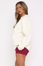 Meet At Sunrise Oversized Sweater Off White