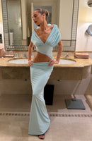I'm Your Girl Off Shoulder Maxi Dress Aqua