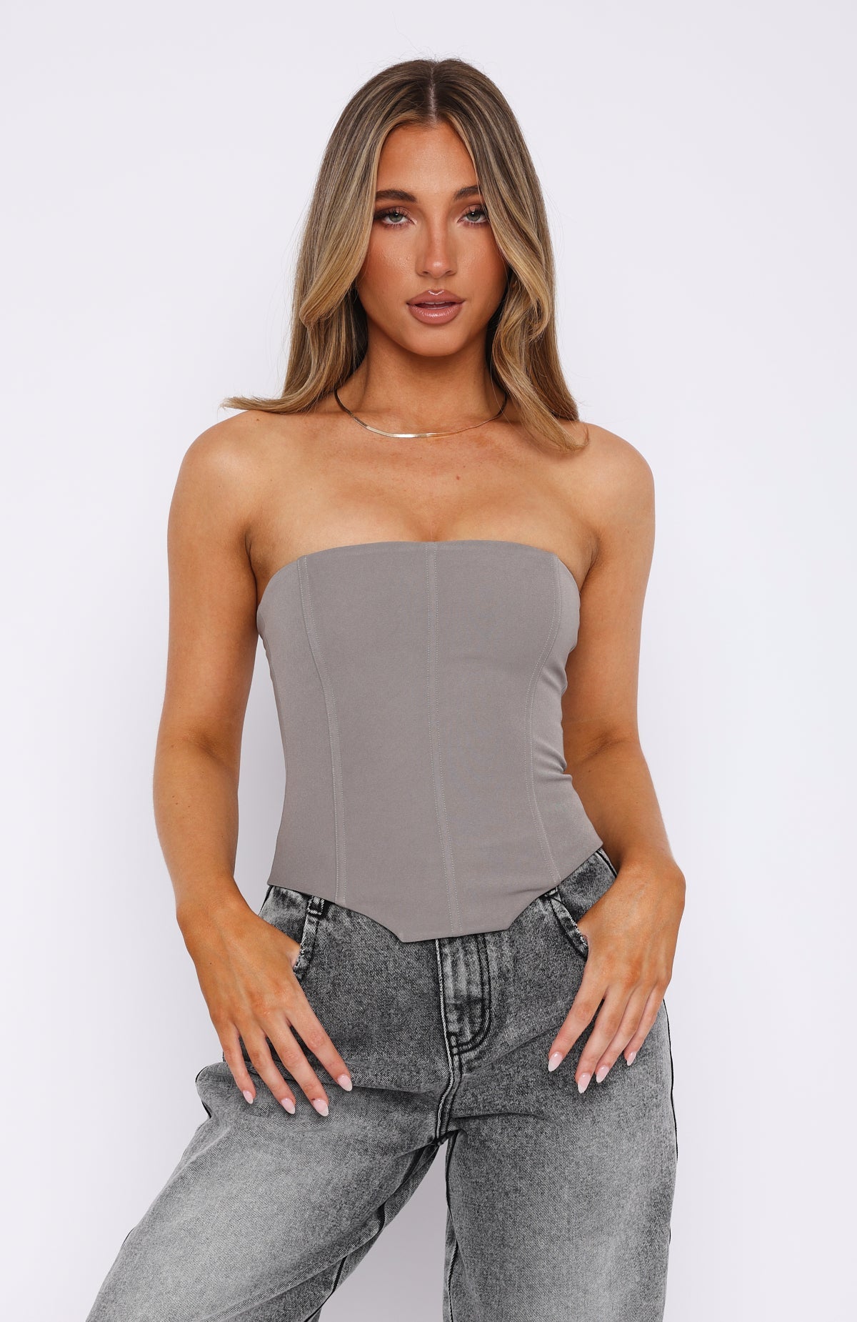 Let It Go Strapless Bustier Cheetah