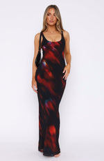 No One's Watching Maxi Dress Crimson Blur