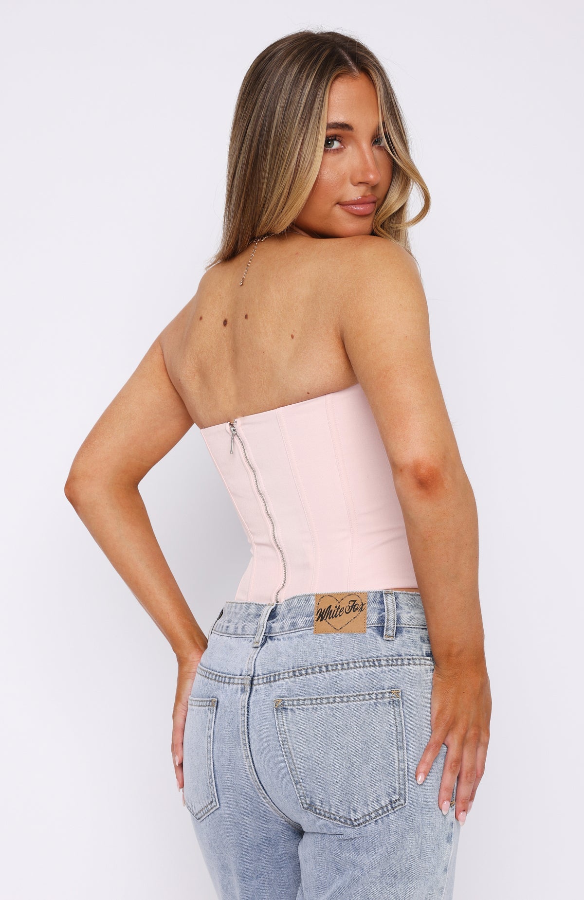 Never Love Again Strapless Bustier Baby Pink | White Fox Boutique UK