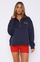 Hold Me Down Zip Front Sweater Navy