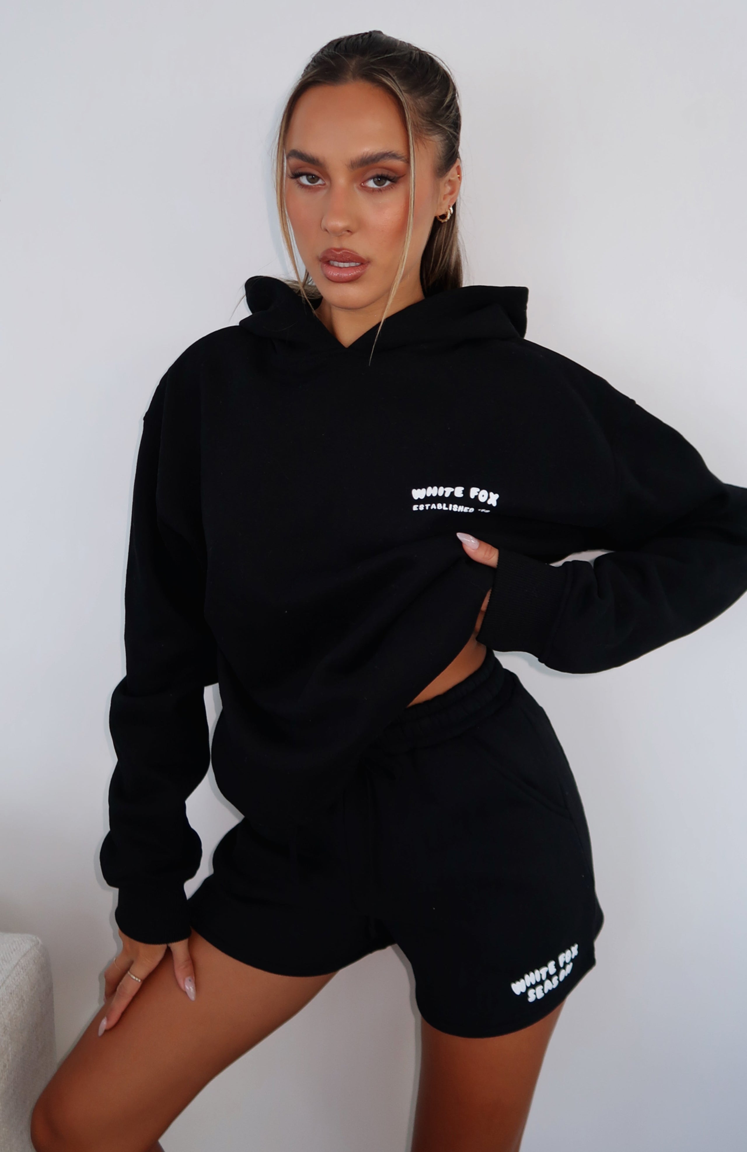 Main Season Lounge Shorts Black | White Fox Boutique UK