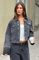 Charlotte Denim Jacket Black Acid