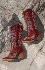 Alice Cowboy Boots Burgundy